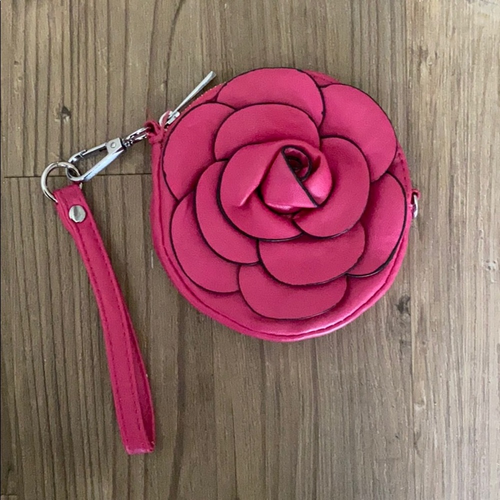Leather Flower Coin Purse